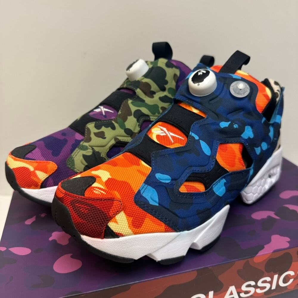 NIB BAPE x Reebok Instapump Fury OG Multi-Camo Bapesta A Bathing Ape 8.5